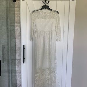 White lace maxi dress